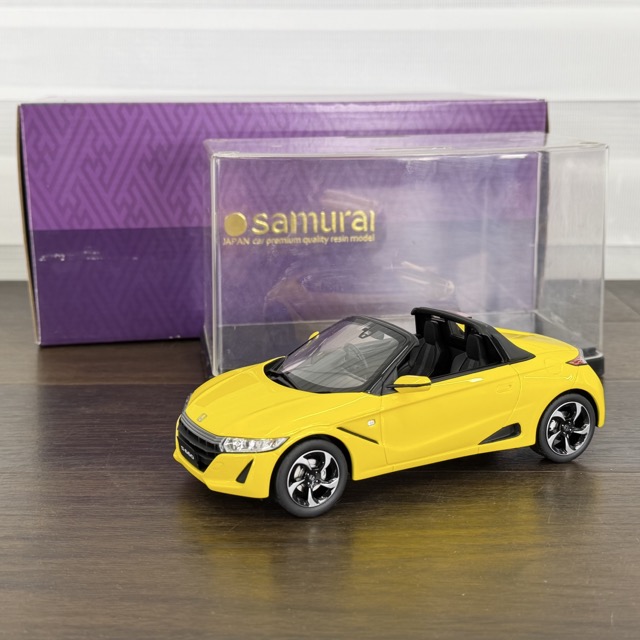 1/18 ホンダ S660 a イエロー ミニカー 【中古】京セラ samurai 89/400 KSR18016Y ケース付き HONDA 破損あり / 515865