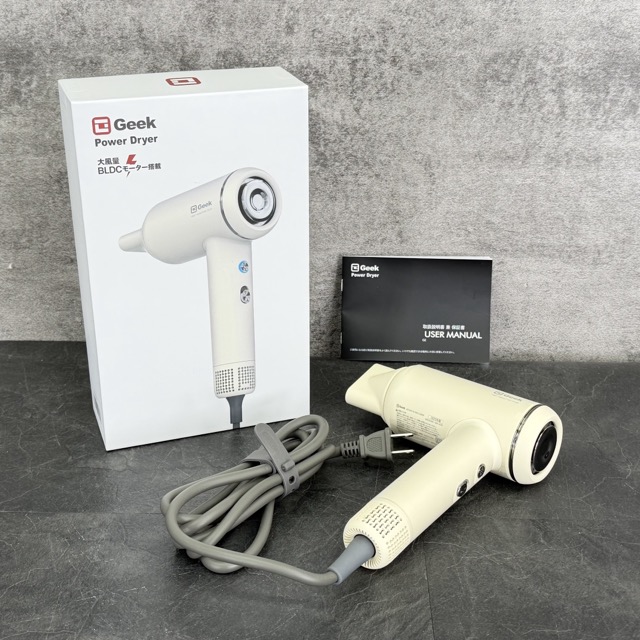 展示品 動作保証 Geek GKE1001WH SGD-4121N 大風量BLDCモーター ヘアドライヤー 2025年製 ホワイト 【中古】/515479在★3
