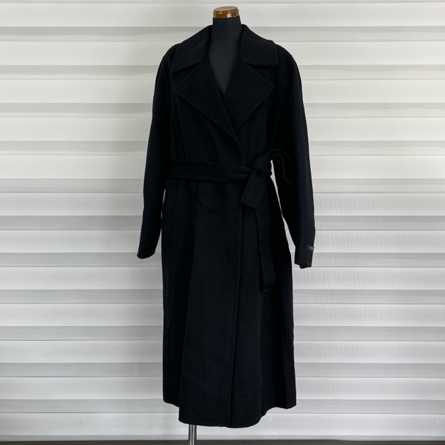 ★お買い物マラソン期間中限定　ポイント10倍★新品タグ付き Visit In NEWYORK ウールカシミヤブレンド ロングコート デイリールック レディース Lサイズ ブラック 1912095 /516095 在★3