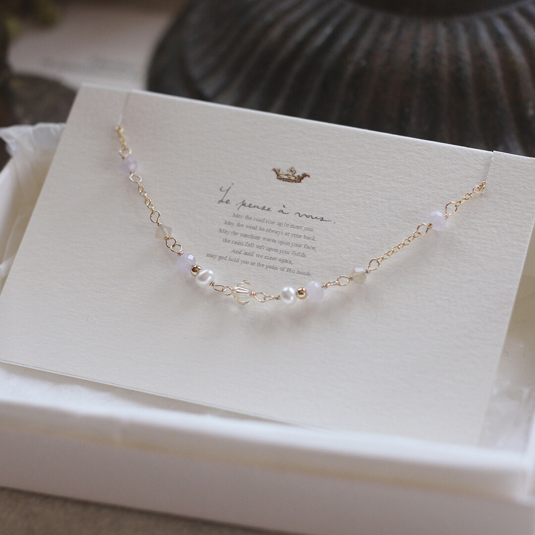 楽天市場】Candycharm 14KGF天然石2連ブレスレットクンツァイト : Urim