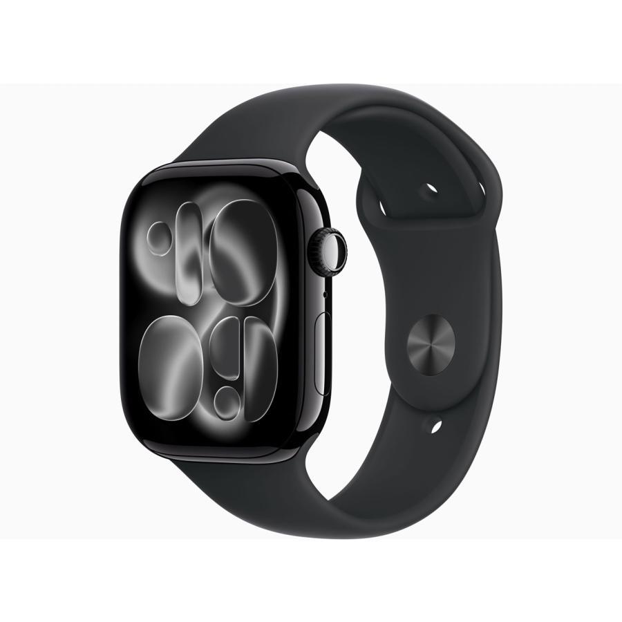【新品】Apple Watch Series 11 GPS青写真 46粍 MEUX4J/A ジェットブラック・ブラックスポーツバンド M/L