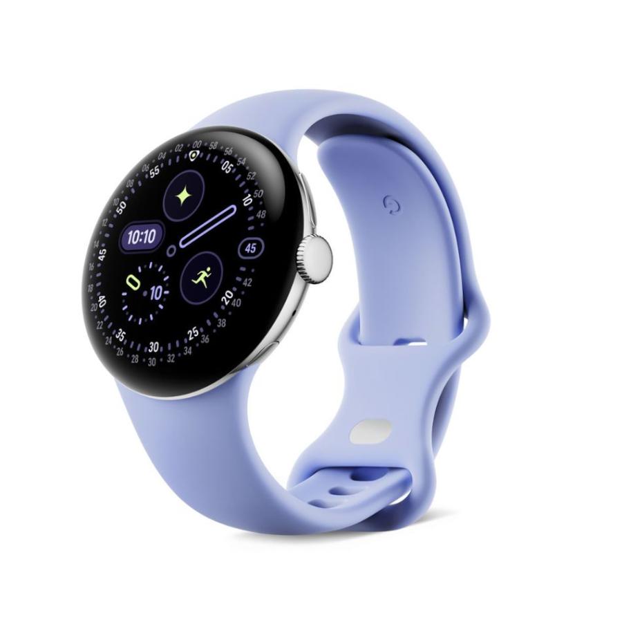 【新品】Google スマートウォッチ Pixel Watch 4 Wi-Fiモデル 41mm GA10840-US Polished Silver アルミケース/Iris アクティブ バンド