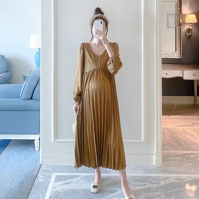 マタニティドレス マタニティ ワンピース 長袖 秋冬 ワンピース プリーツワンピース ロング ワンピース 長袖 バックプリーツ 妊婦 ワンピース 結婚式 レディース 春秋 妊婦 マタニティー キレナチュ プリーツ特集 ワンピース Southernoaksfuneralservice Com