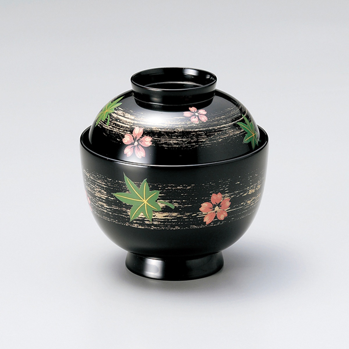 大人気 春秋ちらし 小吸物椀 黒 5客セット送料無料 小吸物椀 宮内庁御用達 お椀 蓋付 木製 日本製 セット 5客組 お吸物 おしゃれ 器 汁椀 漆器 漆塗 迎春 正月 箸洗い ぜんざい 蓋付椀 御祝 ギフト 箸休め 当店限定 Mecbo It