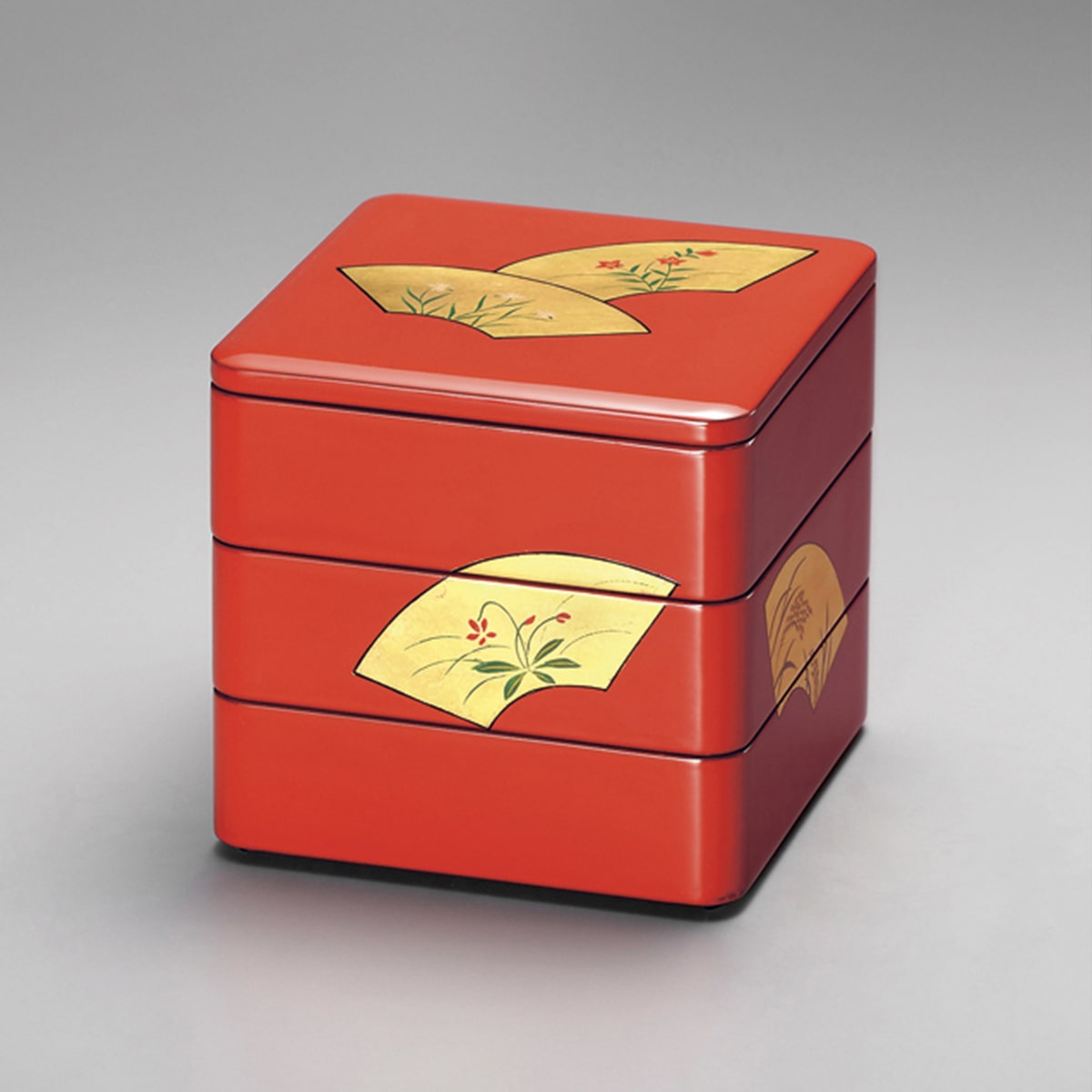 楽天市場】松竹梅蒔絵 65三段重（黒内朱）重箱 日本製 来客 艶