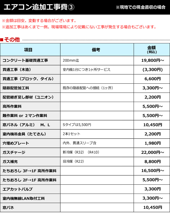 バーゲンで エアコン 新規取付標準工事 冷房能力5.0から6.2kwまで 商品到着後翌日以降 取り外し リサイクルは別途 fucoa.cl