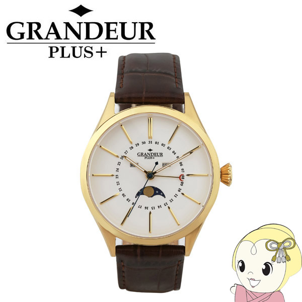 【6/5は継続期間押さえるｸｰﾎﾟﾝ書き著す】GRP011G1 GRANDEUR PLUS+ グランドールプラス ウオッチ お月さま位相角 牛本革ダンス楽隊【KK9N0D18P】