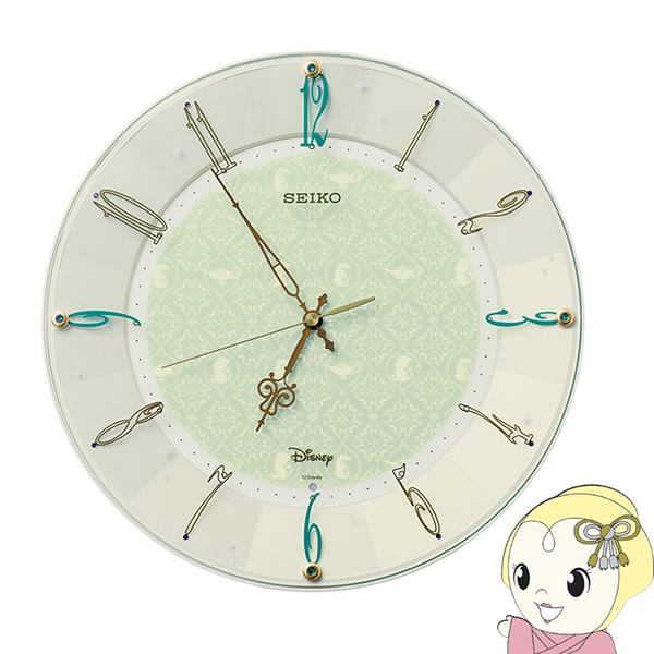 【4/18限定 ﾀﾞｲﾔﾓﾝﾄﾞ会員ならｴﾝﾄﾘｰで当店全品最大P8倍】セイコー SEIKO 大人ディズニー アラジン 電波掛け時計 クリームパール ジーニー FS512C【/srm】