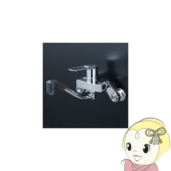【4/18限定 ﾀﾞｲﾔﾓﾝﾄﾞ会員ならｴﾝﾄﾘｰで当店全品最大P8倍】【直送】 KVK シングルレバー式シャワー付混合栓 楽付王 eレバー 寒冷地用 MSK110KZERFKT【/srm】