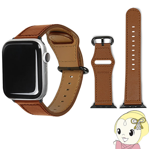 Apple Watch 44/42mm 用 レザーストラップ ブラウン EGD20590AW【KK9N0D18P】