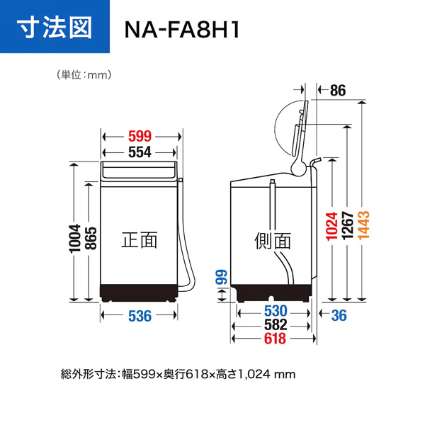 ゴムシート パナソニック(Panasonic) NA-FA8H1-N(シャンパン) ECONAVI 全自動洗濯機 上開き 洗濯8kg イーベスト -  通販 - PayPayモール まれており - shineray.com.br