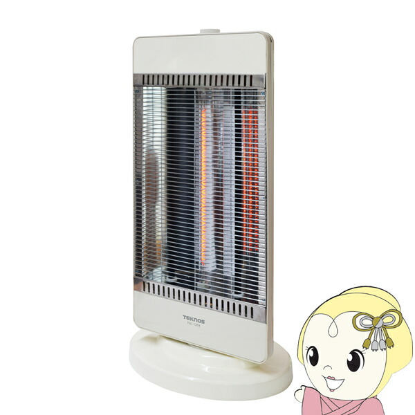 テクノス カーボンヒーター+シーズヒーター コンビヒーター 電気ストーブ TSC-1203 ホワイト 即暖 遠赤外線 首振り機能 1200W/800W/400W切替式【/srm】【KK9N0D18P】