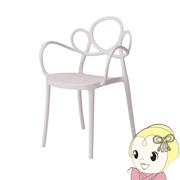 【4/18限定 ﾀﾞｲﾔﾓﾝﾄﾞ会員ならｴﾝﾄﾘｰで当店全品最大P8倍】ダイニングチェア 北欧 おしゃれ 完成品 プラスチック スタッキング 肘付き 積み重ね チェアー 椅子 イス ホワイト 東谷【KK9N0D18P】