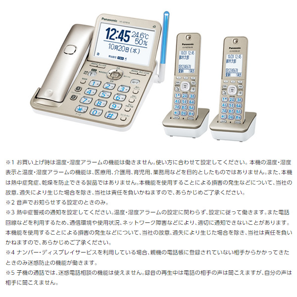 コードの パナソニック VE-GD78DW-N コードレス電話機(子機2台付き