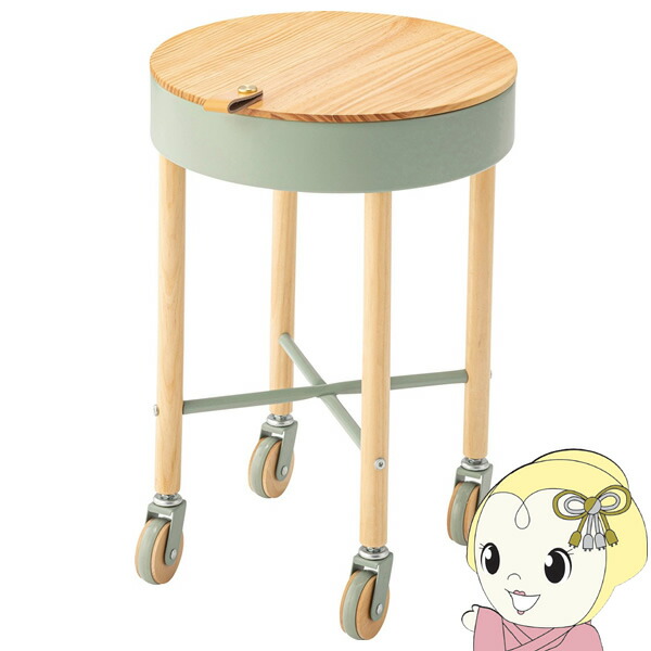 【4/18限定 ﾀﾞｲﾔﾓﾝﾄﾞ会員ならｴﾝﾄﾘｰで当店全品最大P8倍】サイドテーブル 直径35cm キャスター付き 北欧 おしゃれ 丸 円形 ベッドサイド ナイトテーブル ミニテーブル コーヒーテーブル グリーン【/srm】