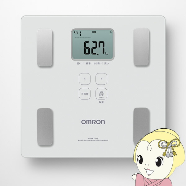 【4/18限定 ﾀﾞｲﾔﾓﾝﾄﾞ会員ならｴﾝﾄﾘｰで当店全品最大P8倍】体重体組成計 OMRON オムロン カラダスキャン ホワイト 乗るだけ測定開始 HBF-236-JW【/srm】
