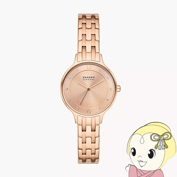 【5/15は継続期間制限事項ｸｰﾎﾟﾝ振りだし】【店卸し資産区分線】SKAGEN（スカーゲン） ウォッチ「ANITA LILLE」 ステンレス鋼 ブレスレットウォッチ サクラ色ゴールド SKW3128【/srm】 腕時計-レディース腕時計