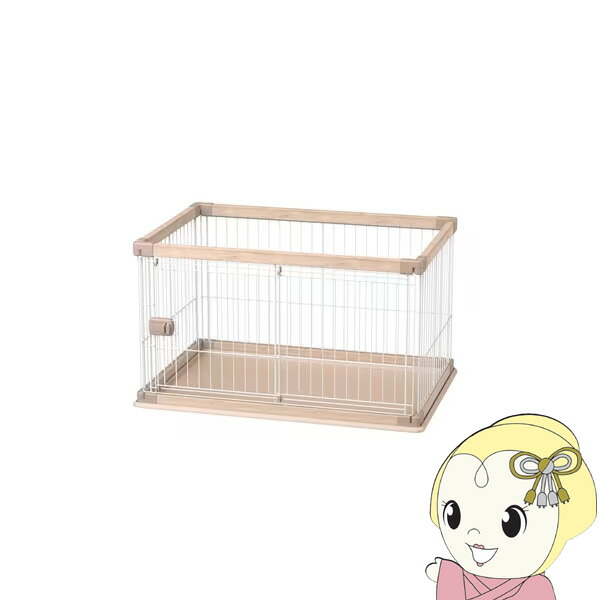 アイリスオーヤマ 犬用 組み立て簡単 サークル ウッディサークル ロータイプ ライトナチュラル【/srm】|ウルトラぎおん店