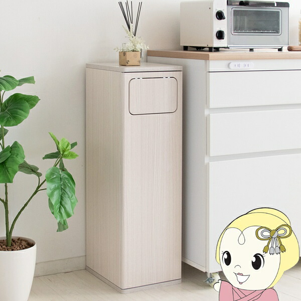 ダストボックス エンプロー スリムタイプ ニオイ漏れを防ぐプッシュ式 ごみ箱 45L DB-800 ふた付き ホワイト【/srm】