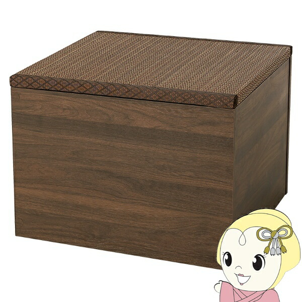 収納式 小上がり畳 60×60cm 高さ45cm 畳付き収納スツール 正方形 畳スツール ベンチ 畳ベッド 収納スツール 収納ボックス い草 萩原 ブラウン【/srm】