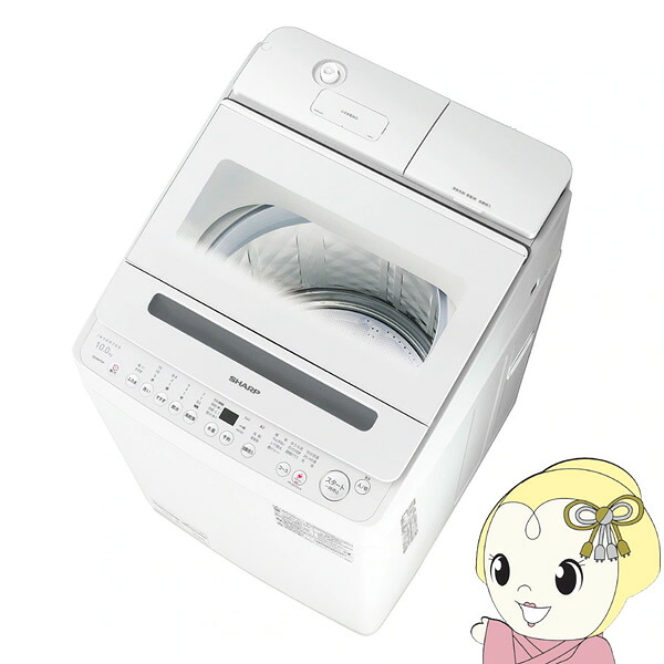 全自動洗濯機 【標準設置込み】 SHARP シャープ 10.0kg ホワイト系 ES-SW10K-W【KK9N0D18P】