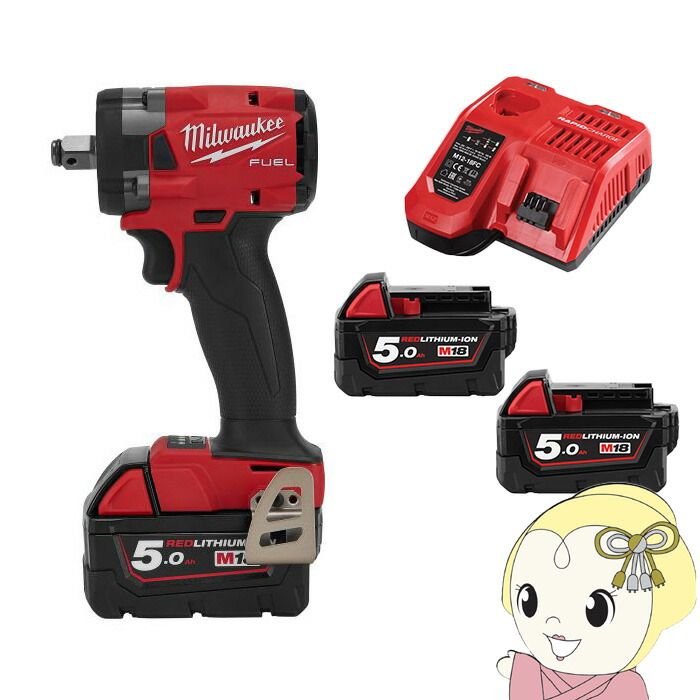 ミルウォーキー M18 FUEL 1/2インチ 339Nm インパクトレンチ M12-M18 充電器 M185.0Ahバッテリー×2 M18 FIW212-502X JP【/srm】 41,080円
