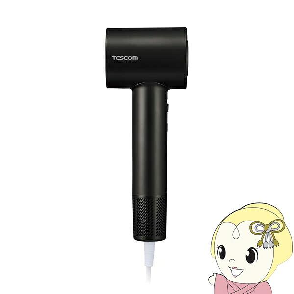 テスコム TESCOM ドライヤー ブラック TD760A-K マイナスイオン ヘアドライヤー 軽量320g コンパクト 静音 ラク抜きプラグ I字型【/srm】
