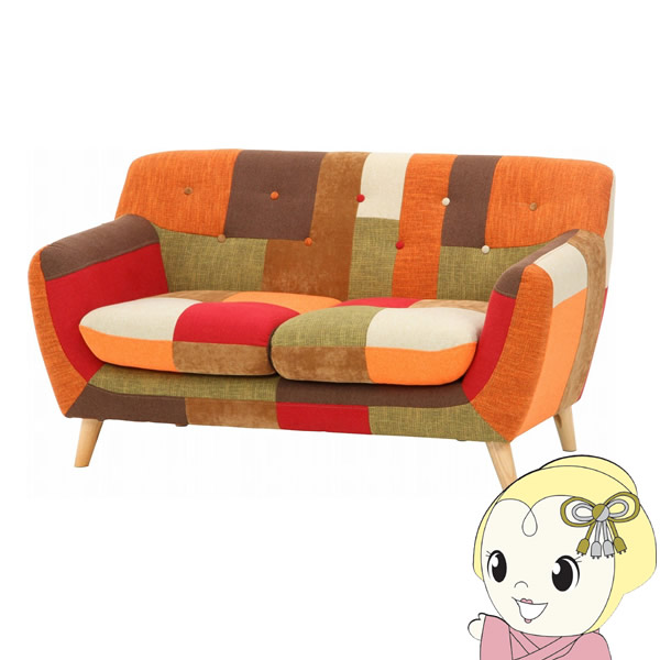 【4/18限定 ﾀﾞｲﾔﾓﾝﾄﾞ会員ならｴﾝﾄﾘｰで当店全品最大P8倍】【メーカー直送】不二貿易 パッチワークソファ ラビスタ ２ｐ ＯＲ FUJI-34765