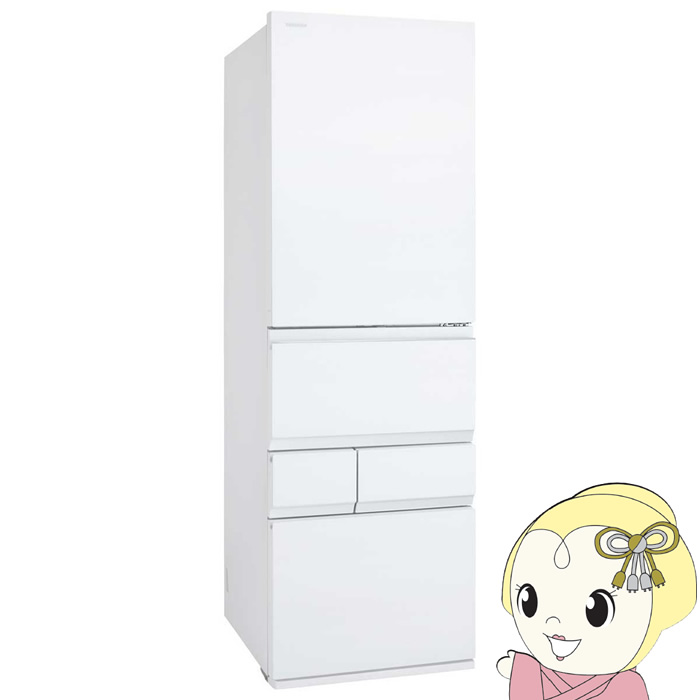 冷蔵庫 【標準設置費込】 東芝 TOSHIBA 452L 5ドア フロストホワイト 左開き GR-A450GTL-TW【KK9N0D18P】｜ウルトラぎおん店