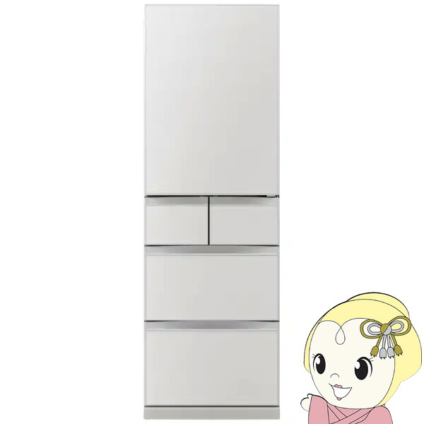冷蔵庫【設置込】三菱電機 スマート大容量 BDシリーズ 幅60cm 455L 5ドア 右開き フラットリネンホワイト MR-BD46N-W【/srm】