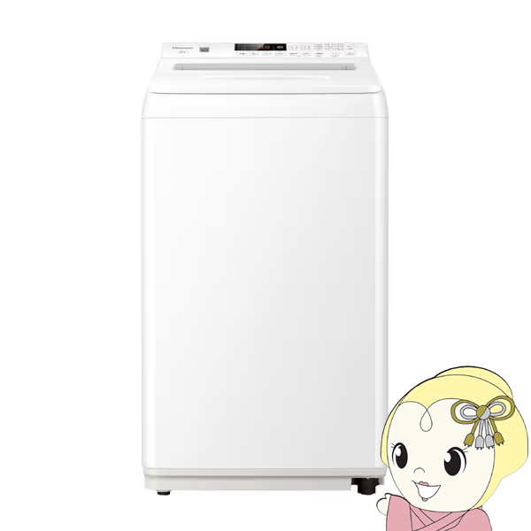 【在庫あり】洗濯機　ハイセンス 6kg HW-K60XL-W 全自動洗濯機 6.0kg ホワイト 自動洗剤投入 縦型 ひとり暮らし 2人暮らし 節水 静音 立体シャワー水流 ステンレス槽 糸くずフィルター予約タイマー【/srm】