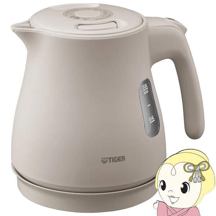 【4/18限定 ﾀﾞｲﾔﾓﾝﾄﾞ会員ならｴﾝﾄﾘｰで当店全品最大P8倍】タイガー QUICK＆SAFE＋ 蒸気レス電気ケトル 0.8L アーバンベージュ PCV-A080-CU【/srm】