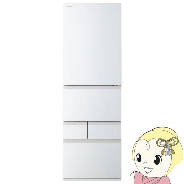 【6/5は継続期間制限事項ｸｰﾎﾟﾝふり出し】電気冷蔵庫【標準尺度築き上げる費込】東芝 TOSHIBA 411L 5部屋の入り口 グランホワイト 右食い違い GR-A41GXH-EW【/srm】