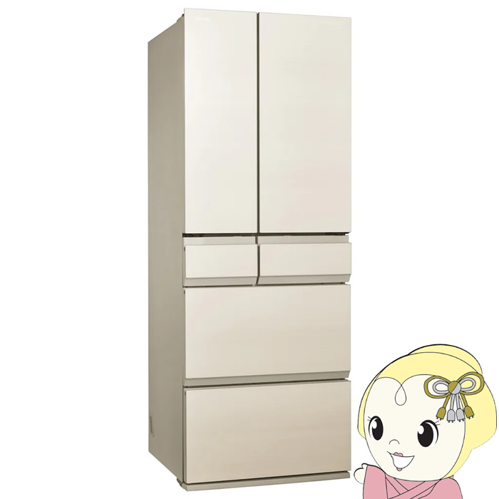 [予約]冷蔵庫 【標準設置費込】 東芝 TOSHIBA 535L 6ドア WFシリーズ FREEZA グレインアイボリー GR-A540WF-UC【/srm】｜ウルトラぎおん店