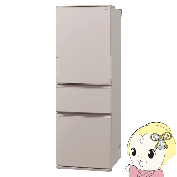 電気冷蔵庫【標準尺度築き上げる費込】SHARP 小ざかしい 374L 3部屋の入り口 どっちも部屋の入り口 引っ敷きベージュ SJ-X374R-N【KK9N0D18P】