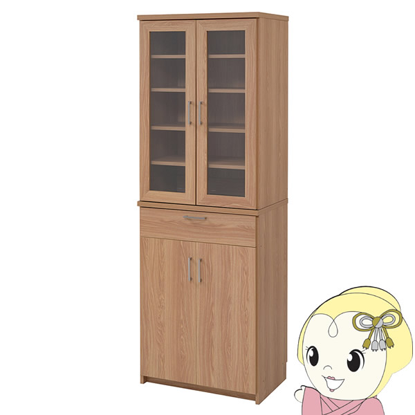 【4/15は期間限定ｸｰﾎﾟﾝ発行】食器棚 幅60 高さ180 北欧 キッチン収納 キッチンボード キッチンラック 収納 棚 ラック レンジ台 ガラス扉 おしゃれ　JKプラン【/srm】