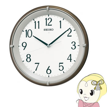 セイコークロック SEIKO 掛け時計 自動点灯 電波 アナログ 夜でも見える 木枠 茶メタリック 白色LED KX203B【/srm】