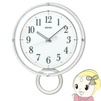 【4/18限定 ﾀﾞｲﾔﾓﾝﾄﾞ会員ならｴﾝﾄﾘｰで当店全品最大P8倍】セイコークロック SEIKO 掛け時計 電波 アナログ 飾り振り子 白 塗装光沢仕上げ PH205W【/srm】
