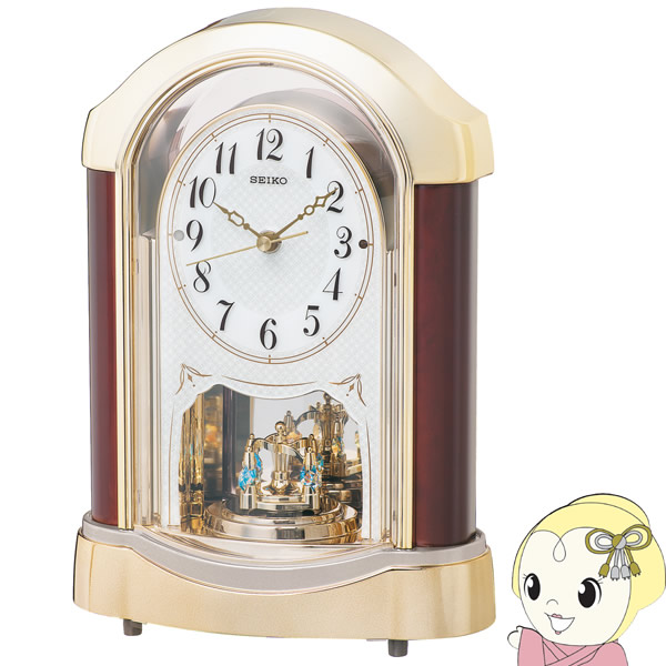 セイコー 置き時計 スタンダード 電波時計 ツイン・パ ターミナリア・茶木地塗装 BY237G SEIKO【/srm】