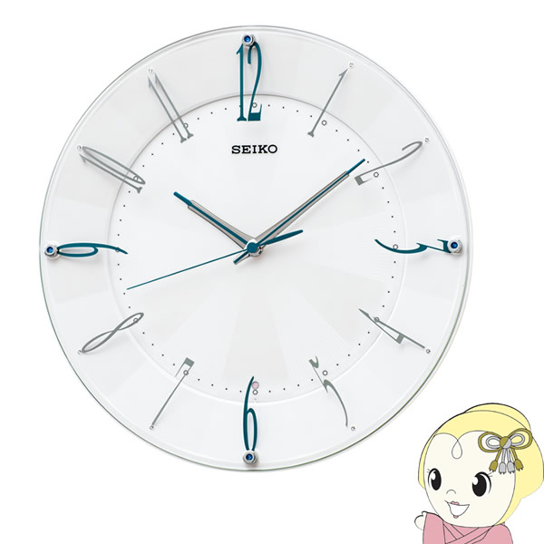 【4/18限定 ダイヤモンド会員ならエントリーで当店全品最大P8倍】セイコー SEIKO 掛け時計 電波 アナログ 白 パール おしゃれ スイープセコンド 電池切れ予告機能 KX214W【/srm】