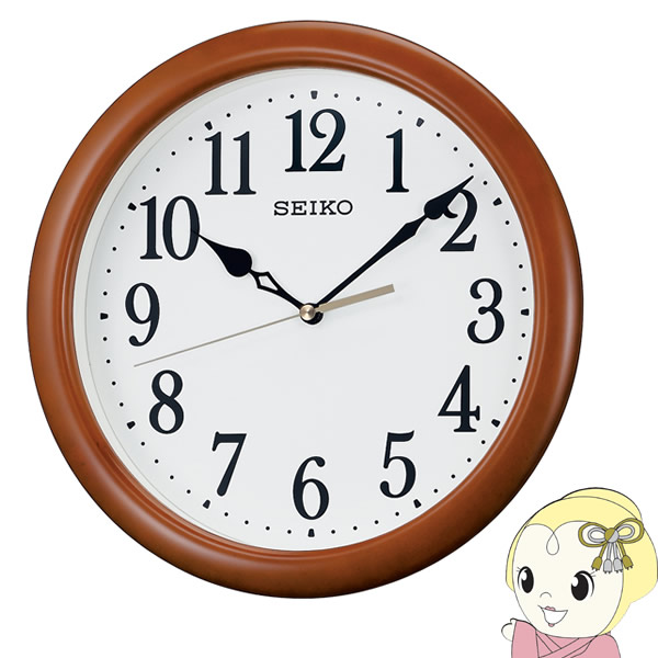 セイコー SEIKO 掛け時計 アナログ 木枠 茶 木地 壁掛け スイープ 静音 KX620B