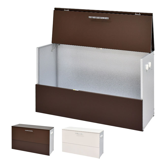 ◎ガルバ使用ゴミ保管庫 176L 幅100奥行38cm [大型 屋外用ゴミ箱 自宅 庭 ガーデニング ベランダ 業務用 家庭用 業務 家庭 ゴミ箱 公共施設 共有 共同 アパート 学校 ゴミ収納 ストッカー 掃除道具入れ 用具入れ 前開き 棚 蓋 ふた付き 蓋付き] メーカー直送