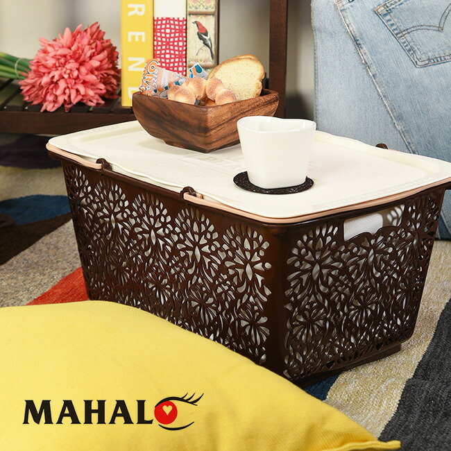 楽天市場 マハロバスケット パレット ふたになるトレーが付いたプラスチックのバスケット キャンプやピクニックにおすすめの収納のかご 買い物かご エコバッグにもなるカゴ型のマルチバスケット 1 2w Uruza ウルザ