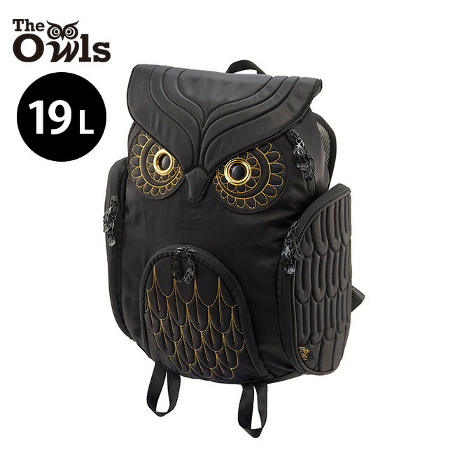 ＼特典あり／MORN CREATIONS ミミズククラシック バックパック ゴールドエンブロ Lサイズ OW-381[ブラック ふくろう デザイン リュック 個性的 鳥 リュックサック バッグ 19リットル 19L フクロウ 梟] 18,150円
