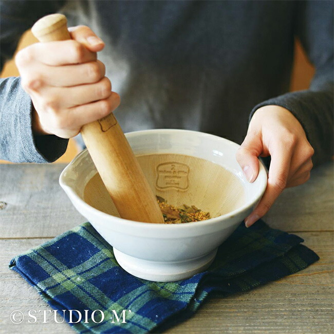 ＼特典あり／studio m’ スタジオエム モルティエ L [すり鉢 おしゃれ 和食器 下ごしらえ すりばち 大きめ 大きい 和え物 盛り鉢 盛り付け ボウル 深皿 胡麻あえ 白和え 朝食 食卓 和風 和モダン] 1-2W