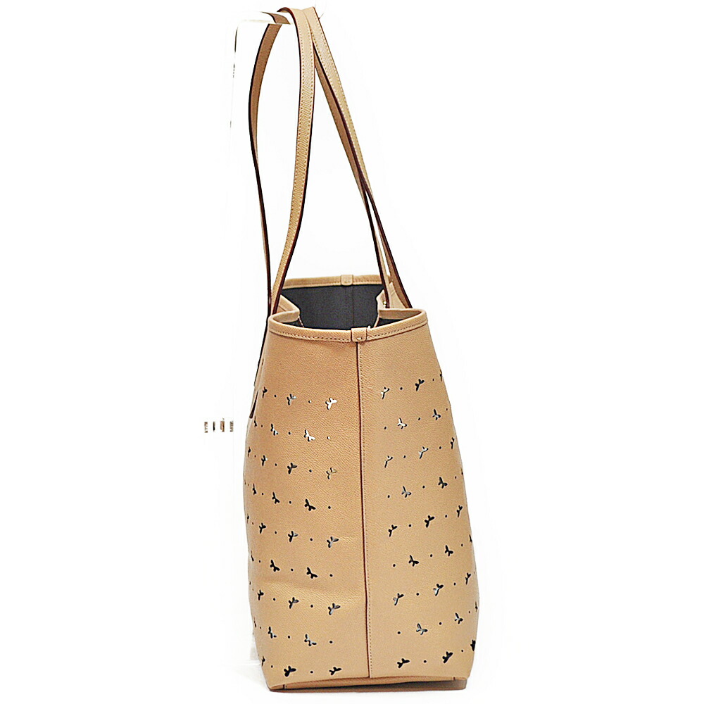 楽天市場 コーチ Coach トート バッグ F59345 Sveqo バタフライ パーフォレイテッド レザー シティー トート ビーチウッド Uruzz