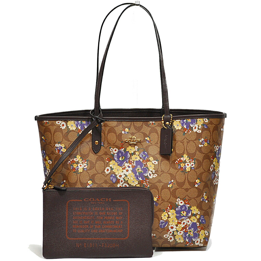 coach reversible tote floral