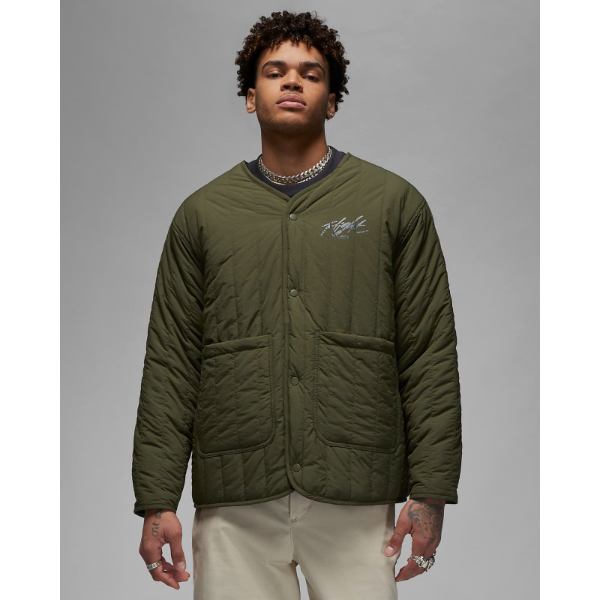 【送料無料】 メンズアウタージャケット nike ナイキ ジョーダン Jordan Flight Heritage Men's Liner Jacket （Off Noir/Cargo Khaki） ユニセックス リバーシブルジャケット｜USキッズウェア店