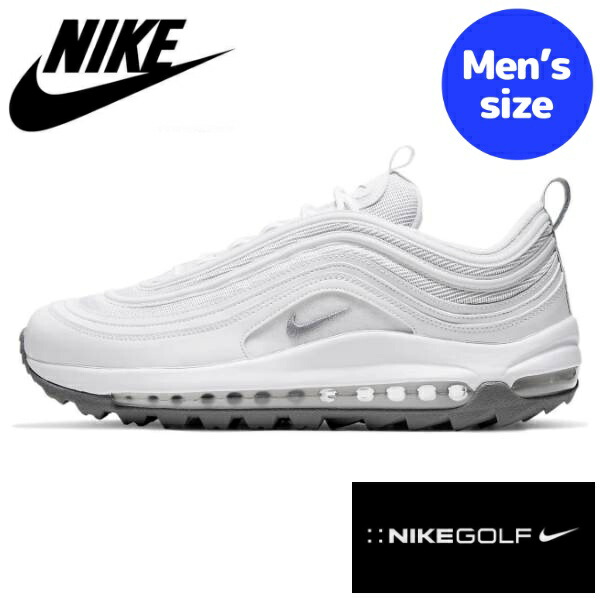 【送料無料】【メンズ】 nike ナイキ ゴルフシューズ Air Max 97 G Golf Shoes （White/Metallic Cool Grey） CI7538-100 スニーカー 靴 ゴルフ練習場 ゴルフコンペ