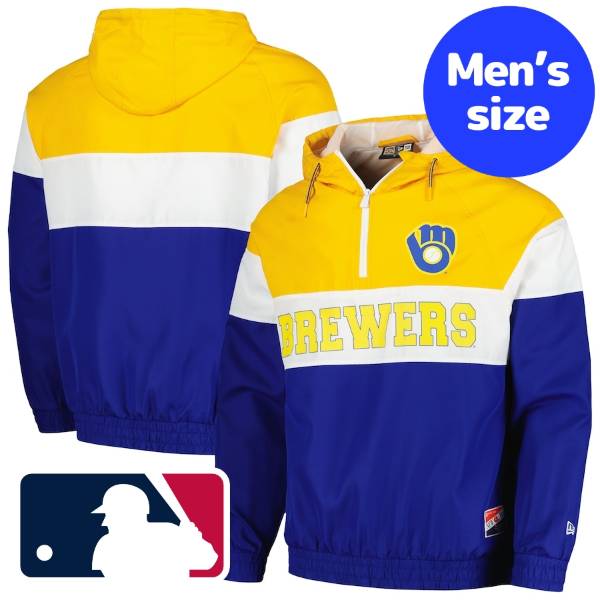 【送料無料】 MLB公式 ニューエラ New Era メンズ ウィンドブレーカー アウタージャケット ミルウォーキー・ブリュワーズ Milwaukee Brewers New Era Ripstop Windbreaker Jacket